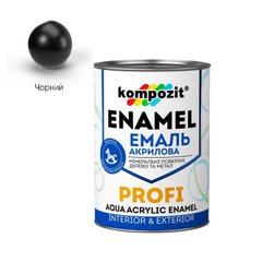 Емаль Kompozit акрилова PROFI чорна 0,7 л глянцева