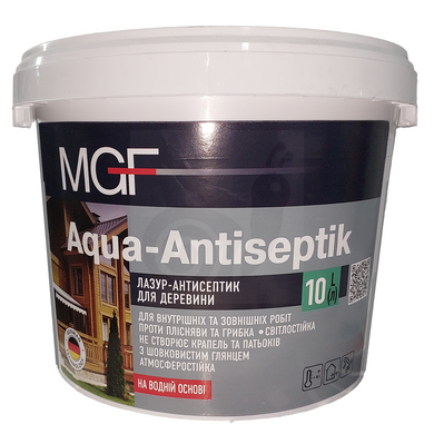 Лазур-антисептик MGF Aqua-Antiseptik білий 10л