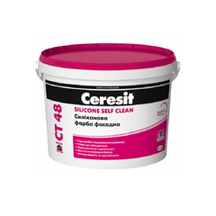 Фарба фасадна Ceresit CT 48 Silicone Self Clean База прозора 10л