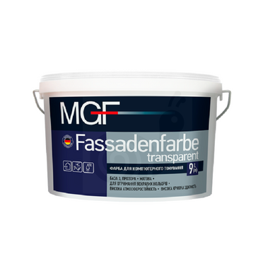 Фарба фасадна MGF Fassadenfarbe transparent 9л