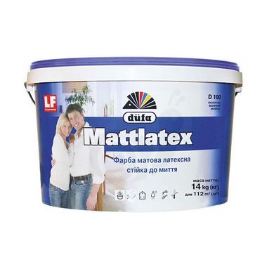 Фарба Düfa Mattlatex D100 База 1 – біла 14 кг