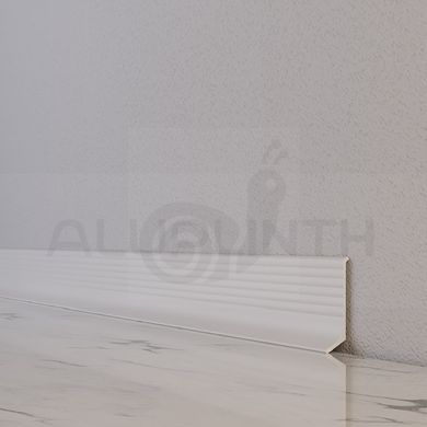Плінтус алюмінієвий Kluchuk хвилястий 40x11.7x2700 мм Білий RAL9003, білий